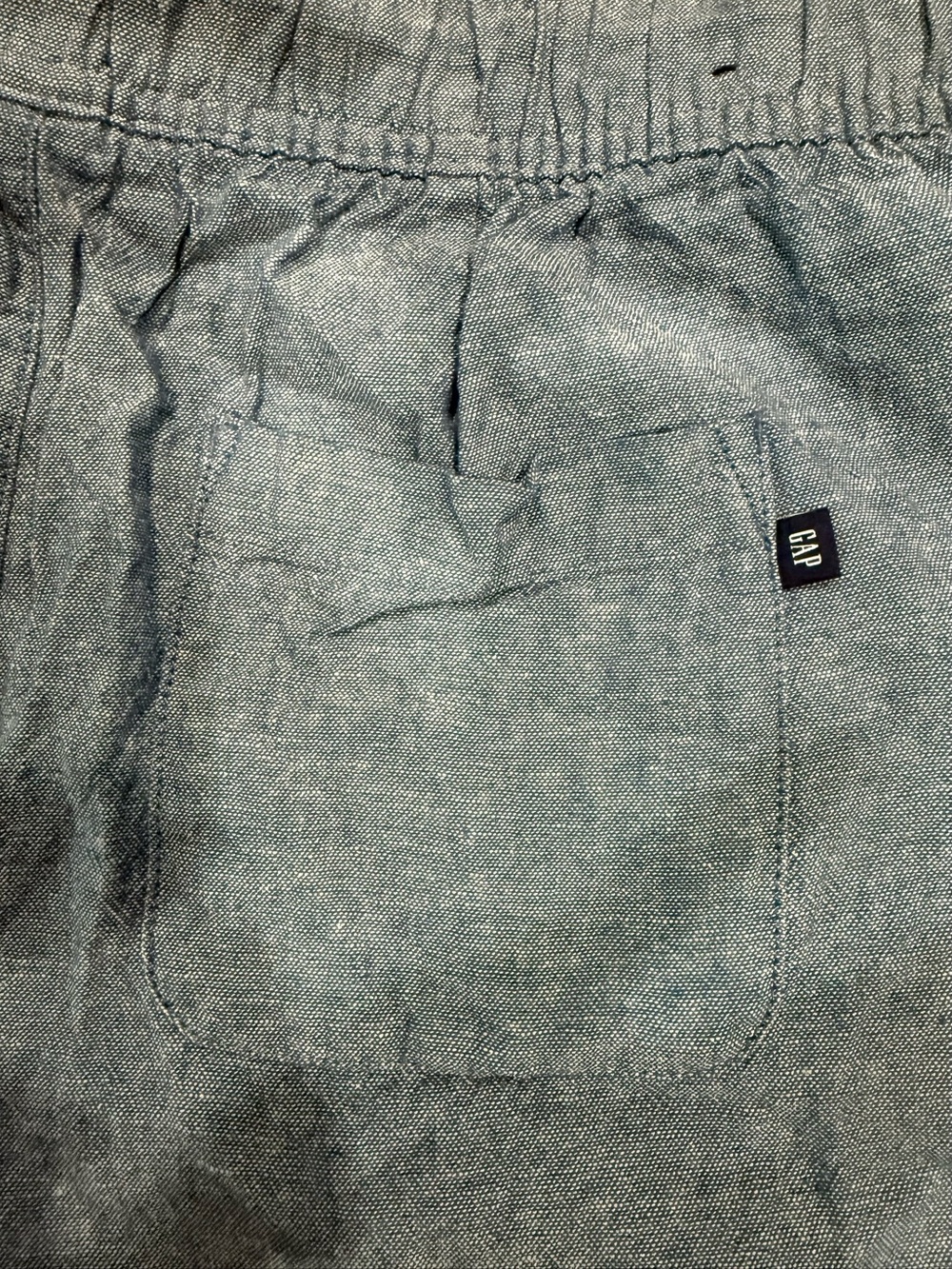 GAP Linen Blend Chambray Drawstring Shorts Women's Medium Blue Casual - Picture 5 of 6
